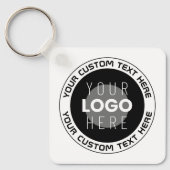 Bewerkbare circulaire tekst en vervangbare Logo | Sleutelhanger (Voorkant)