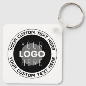 Bewerkbare circulaire tekst en vervangbare Logo | Sleutelhanger (Achterkant)
