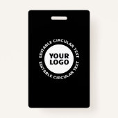 Bewerkbare circulaire tekst Sjabloon en uw Logo Badge (Voorkant)