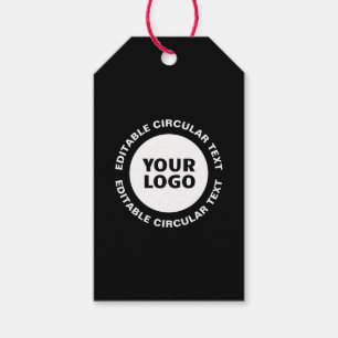 Bewerkbare circulaire tekst Sjabloon en uw Logo Cadeaulabel