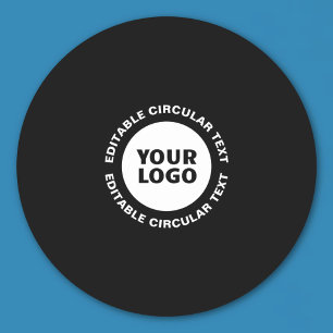 Bewerkbare circulaire tekst Sjabloon en uw Logo Ronde Sticker