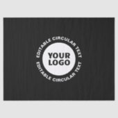 Bewerkbare circulaire tekst Sjabloon en uw Logo Tissuepapier (Voorkant)