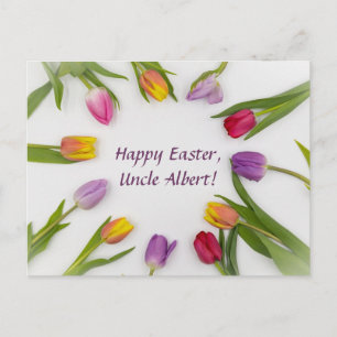 Bewerkbare Cirkel van Tulpen Paasgroet Briefkaart