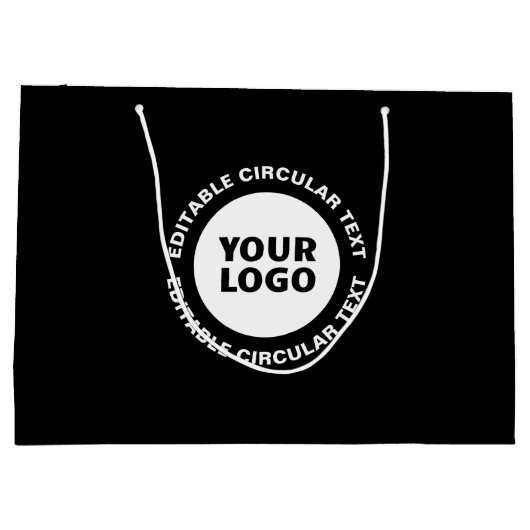 Bewerkbare Cirkelvormige Tekst Sjabloon & Uw Logo Groot Cadeauzakje (Achterkant)
