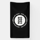 Bewerkbare cirkelvormige tekstsjabloon & uw logo spandoek (Verticaal)