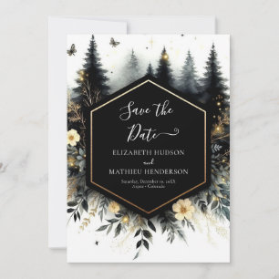 Bewerkbare Classic Enchanted Forest Wedding Save The Date