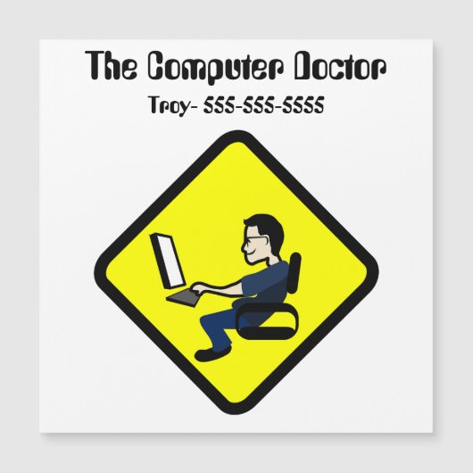 Bewerkbare Computer Dokter Magneet (Voorkant)