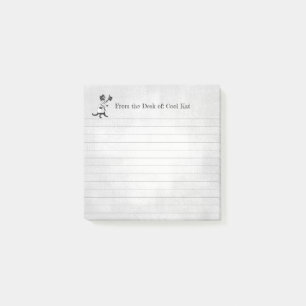 Bewerkbare Cool Top Hat Cat Lined Sticky Post-it® Notes