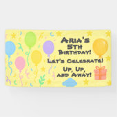 Bewerkbare Crayon Stijl – Ballon Bash Verjaardag Spandoek (Horizontaal)