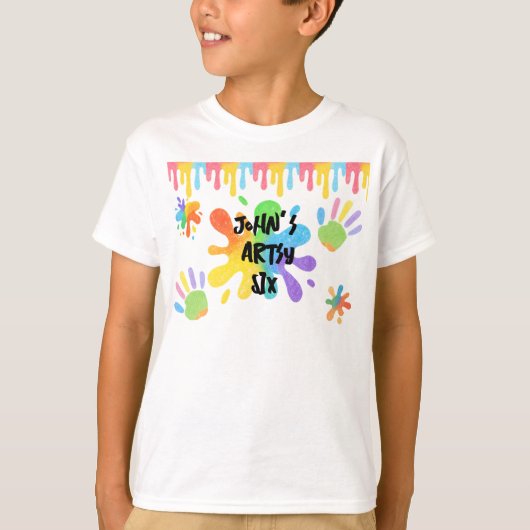 Bewerkbare Crayon Style – Artsy Paint & Palette Pa T-shirt (Voorkant)