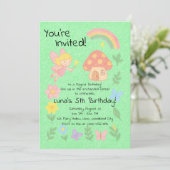 Bewerkbare Crayon Style – Fairy Mushroom Forest Kaart (Staand voorkant)