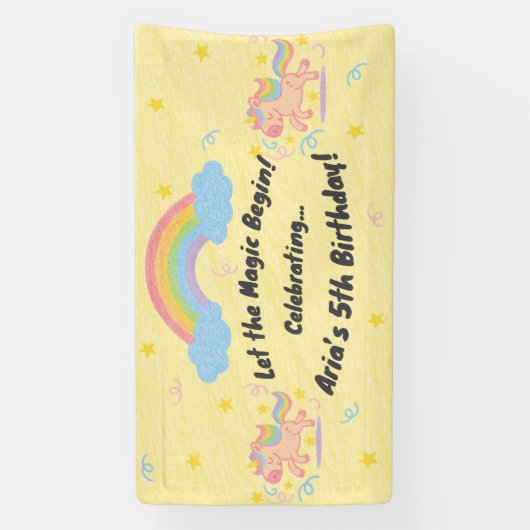 Bewerkbare Crayon Style – Unicorn Dream Sparkle Spandoek (Verticaal)