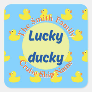 bewerkbare cruiseeend vierkante sticker