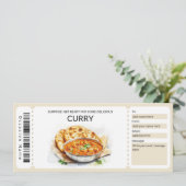 Bewerkbare Curry Gift Voucher Sjabloon Kaart (Staand voorkant)