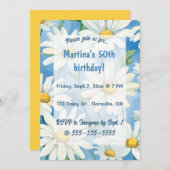 Bewerkbare Daisy Birthday Kaart (Voorkant / Achterkant)