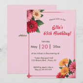 bewerkbare Daisy Invitation Kaart (Voorkant / Achterkant)