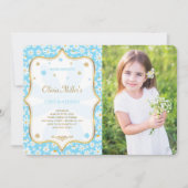 Bewerkbare Daisy Verjaardag Foto Uitnodiging (Voorkant)