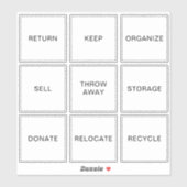 Bewerkbare decluttering labels Home Organisatie (Vel)