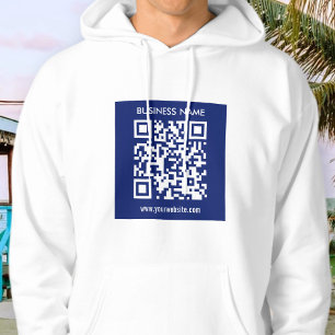 Bewerkbare (direct gegenereerde) QR-code   marineb Hoodie