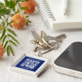 Bewerkbare (direct gegenereerde) QR-code | marineb Sleutelhanger (Zijkant)