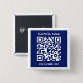 Bewerkbare (direct gegenereerde) QR-code | marineb Vierkante Button 5,1 Cm (Voorkant /achterkant)