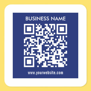 Bewerkbare (direct gegenereerde) QR-code marineb Vierkante Sticker