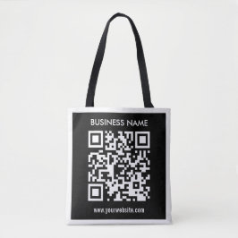 Bewerkbare (direct gegenereerde) QR-code | Zwart Draagtas