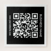 Bewerkbare (direct gegenereerde) QR-code | Zwart Legpuzzel (Horizontaal)