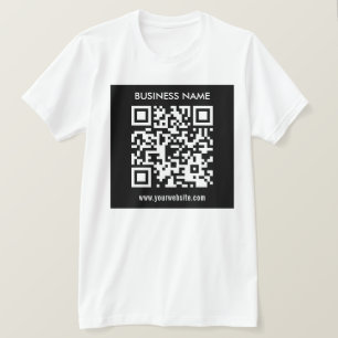 Bewerkbare (direct gegenereerde) QR-code   Zwart T-shirt
