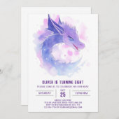 Bewerkbare Dragon Verjaardag Kaart (Voorkant / Achterkant)