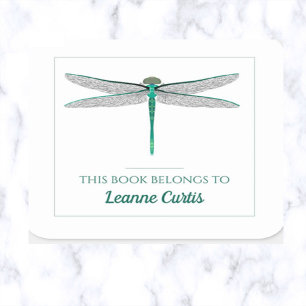 bewerkbare Dragonfly-boekplaat Vierkante Sticker
