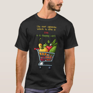 Bewerkbare dure auto is een winkelwagen t-shirt