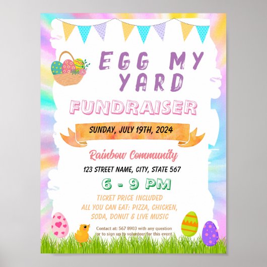 Bewerkbare easter Egg mijn tuin flyer Poster (Voorkant)