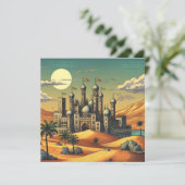 Bewerkbare Eid al-Fitr Feestdagenkaart (Staand voorkant)