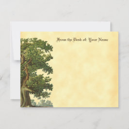 Bewerkbare -eikenboom met schrijfbare zwarte stree notitiekaartje