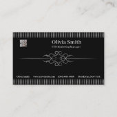 bewerkbare Elegant Zwart 2 Visitekaartje (Voorkant)