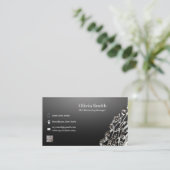 bewerkbare elegante zwarte Visitekaartjes (Staand voorkant)