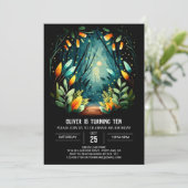 Bewerkbare Enchanted Forest Woodland Verjaardag Kaart (Staand voorkant)