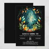 Bewerkbare Enchanted Forest Woodland Verjaardag Kaart (Voorkant / Achterkant)