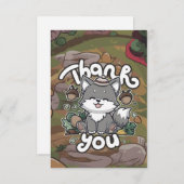 Bewerkbare Enchanted Wolf Bedankkaart (Voorkant / Achterkant)