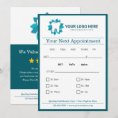 Bewerkbare endodontie Volgende afspraak Kaart (Voorkant / Achterkant)