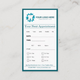 Bewerkbare endodontie Volgende afspraak Visitekaartje