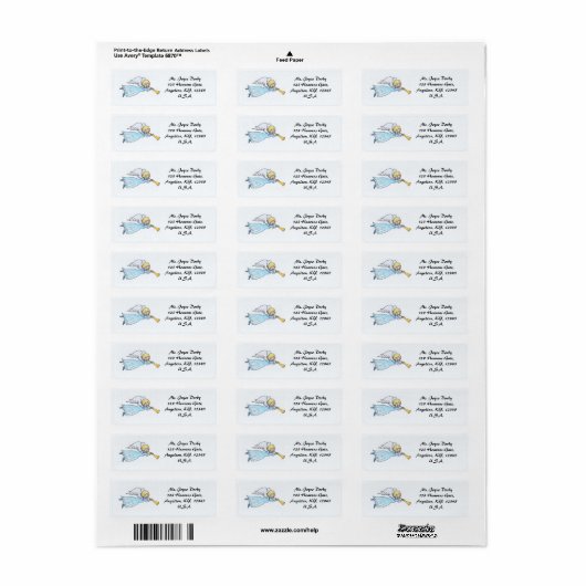 Bewerkbare Engel en Hoorn Etiket (Full Sheet)