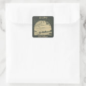 Bewerkbare ex libris Man invoeren dorp Bookplate Vierkante Sticker (Tas)