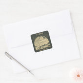 Bewerkbare ex libris Man invoeren dorp Bookplate Vierkante Sticker (Envelop)