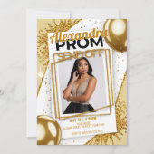 Bewerkbare Exquisite Prom Send Off Gold Glitter Kaart (Voorkant)
