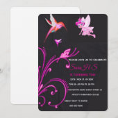 Bewerkbare Fairy Verjaardag Uitnodiging, Fairy Ver Kaart (Voorkant / Achterkant)