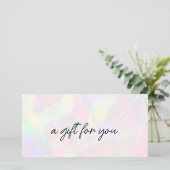 Bewerkbare Faux Holographic Elegant Cadeaubon (Staand voorkant)