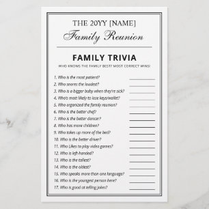 Bewerkbare Feestspellen Trivia & Bingo Familie Reü Flyer