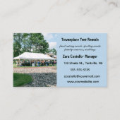 Bewerkbare Feesttent verhuur Visitekaartje (Voorkant)